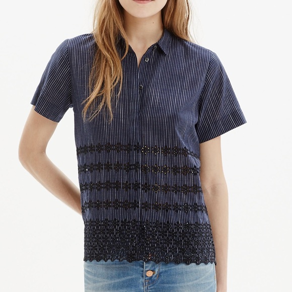 Madewell Tops - Madewell Eyelet Trim Blouse